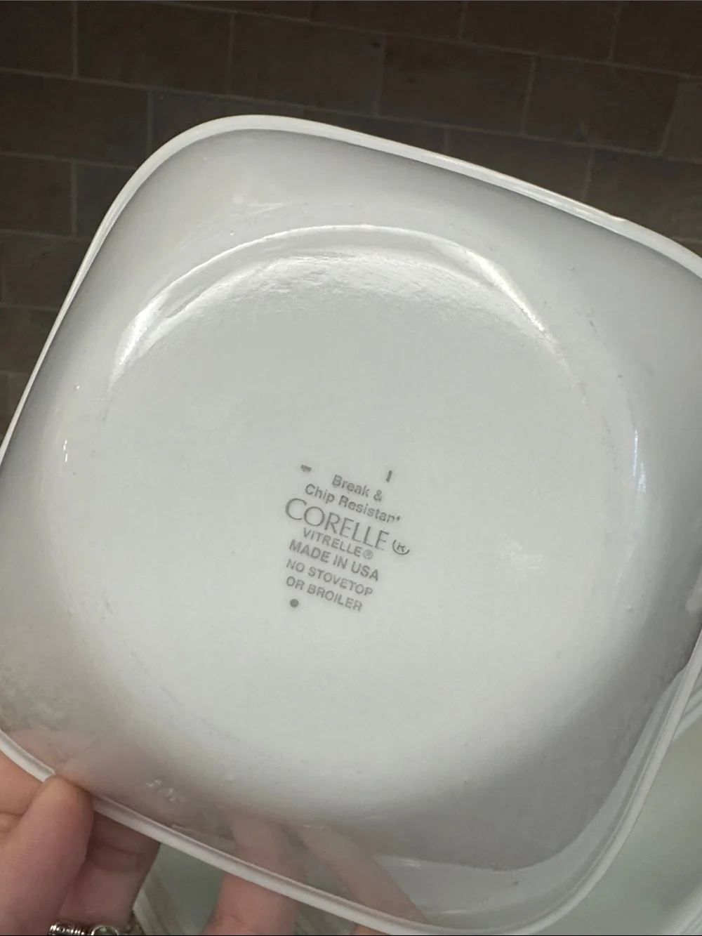 Corelle Vivid White Square Dinner Plates & Bowls Assorted Set of 7
